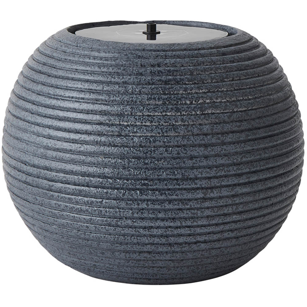 ValueLights Round Ribbed Cascading Water Fountain Feature Solar Powered Outdoor Garden Light Image 1