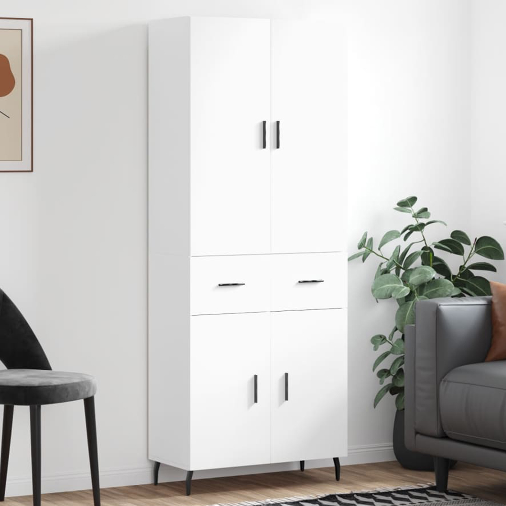 vidaXL 4 Door 2 Drawer White Highboard Image 1