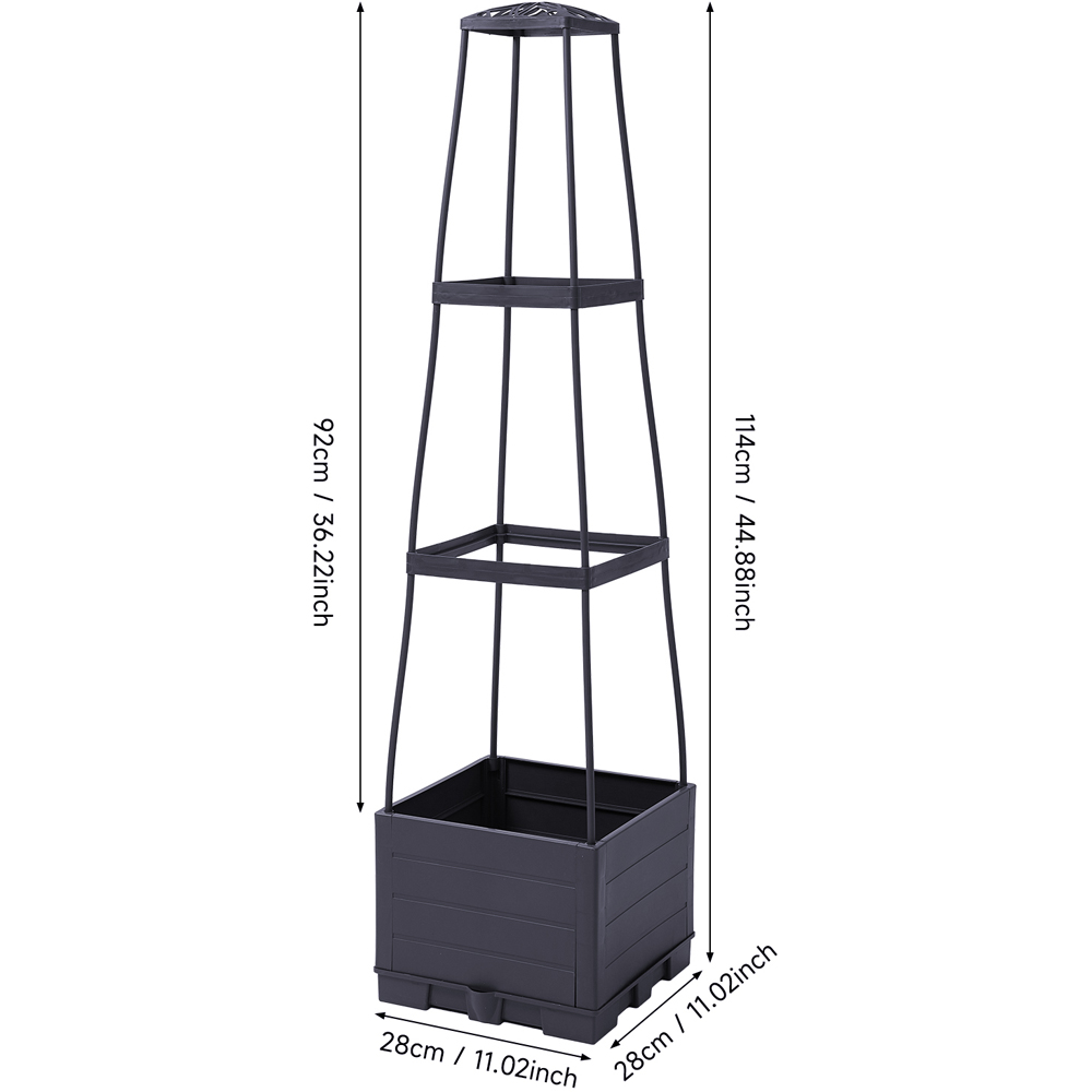 Living and Home Raised Garden Bed Planter Box with Trellis for Climbing Box 114cm Image 8