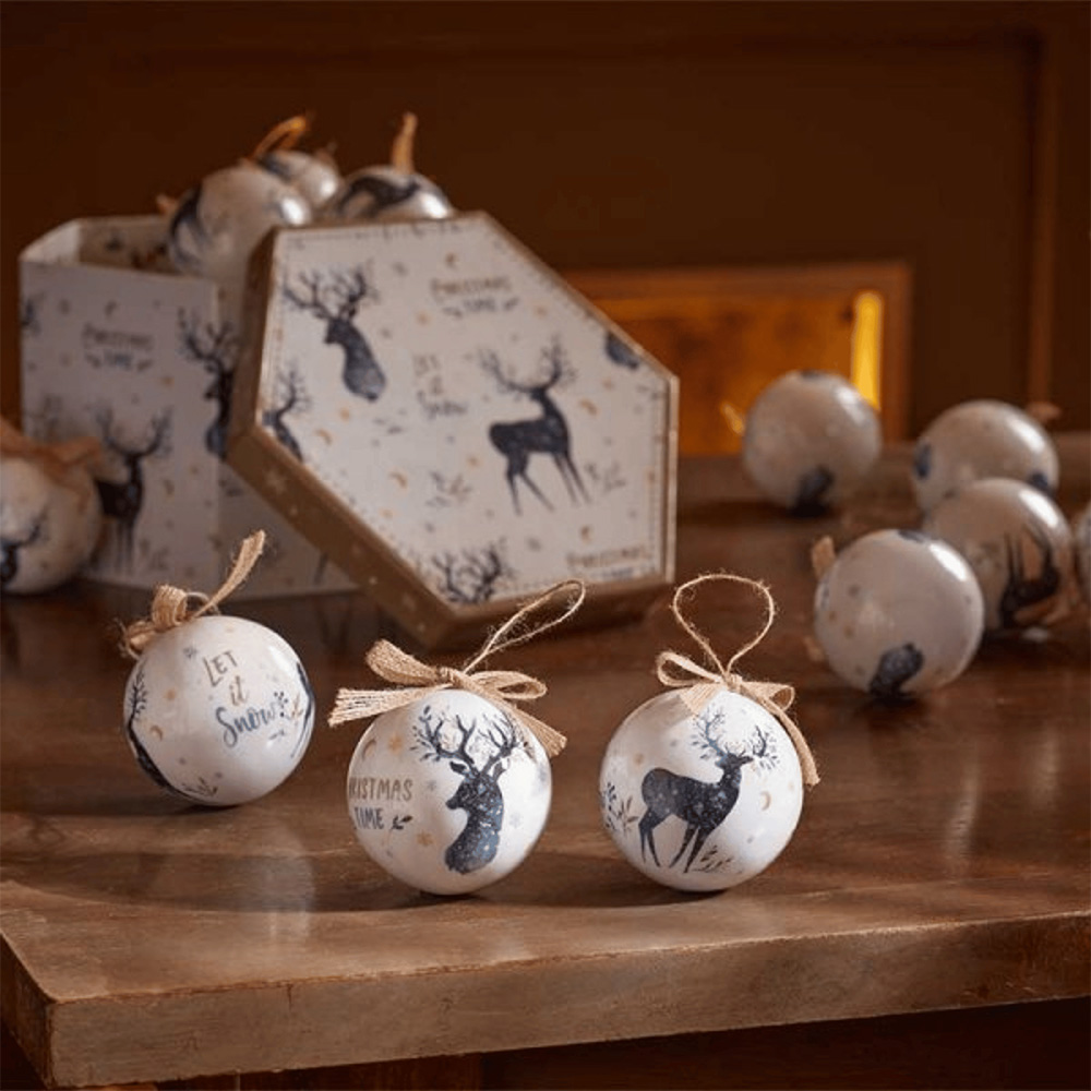Samuel Alexander Traditional Vintage Stag Bauble 14 Pack Image 2