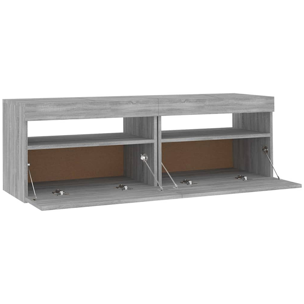vidaXL 2 Door 2 Shelf Grey Sonoma TV Cabinet with RGB LED Lights Image 5