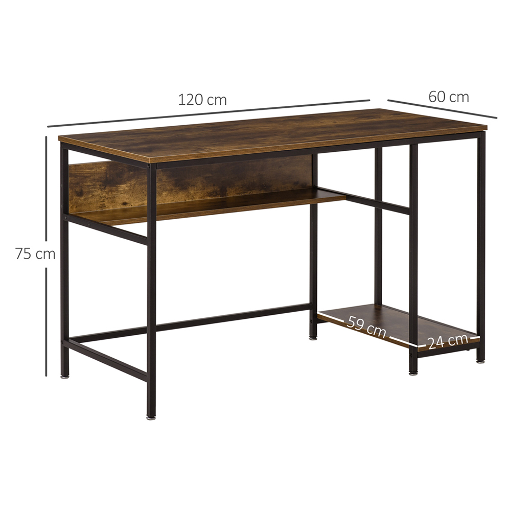 Portland Office L-Shape Storage Desk Brown and Black Image 6