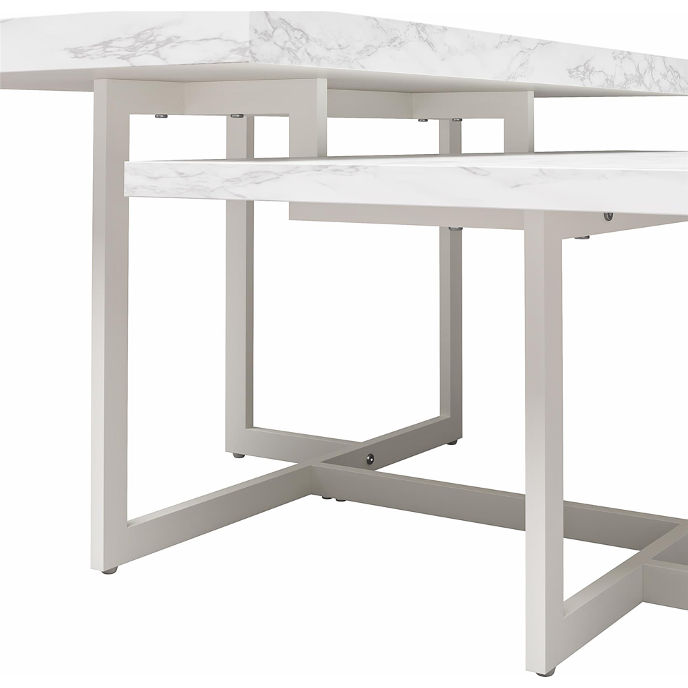 Dorel Home Brielle White Faux Marble Coffee Table Image 4