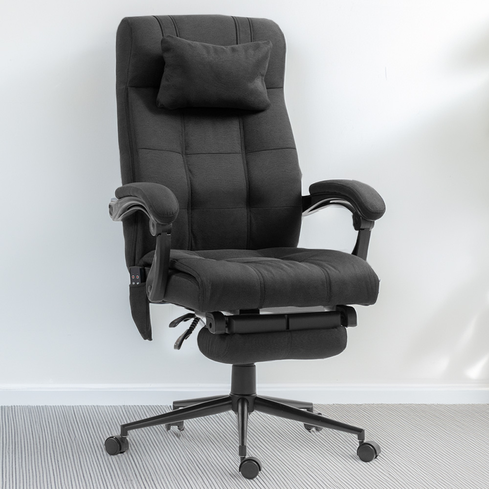 Vinsetto Black Fabric Heated Massage Office Chair Image 1