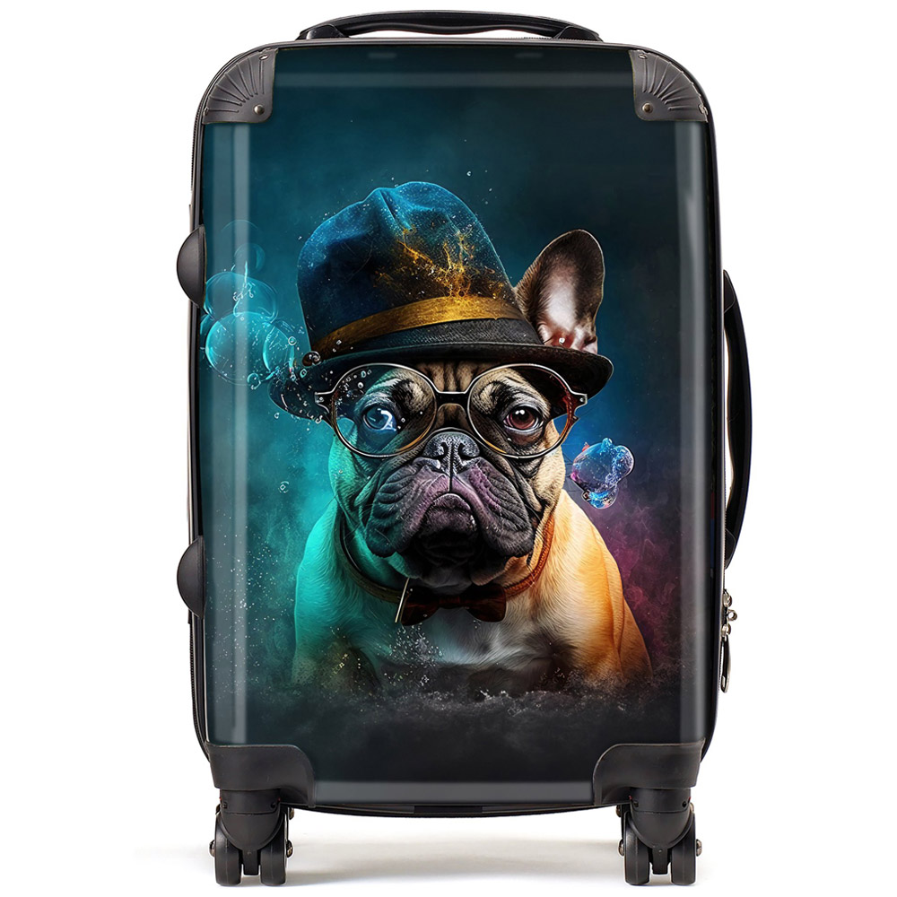 Warren Reed Designer Cabin Splashart French Bulldog Suitcase Image 1
