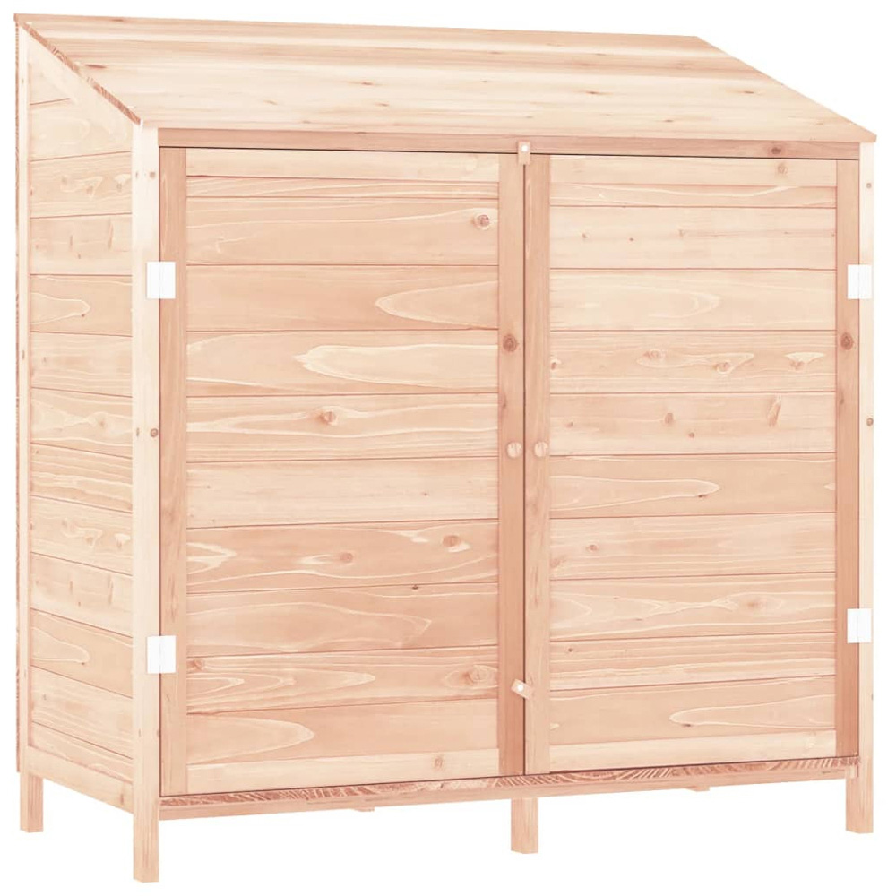 vidaXL 3.3 x 1.7ft Brown Wooden Pent Garden Shed Image 1