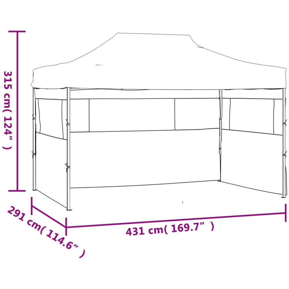 vidaXL 3 x 4.5m Cream Foldable Tent with 3 Walls Image 9