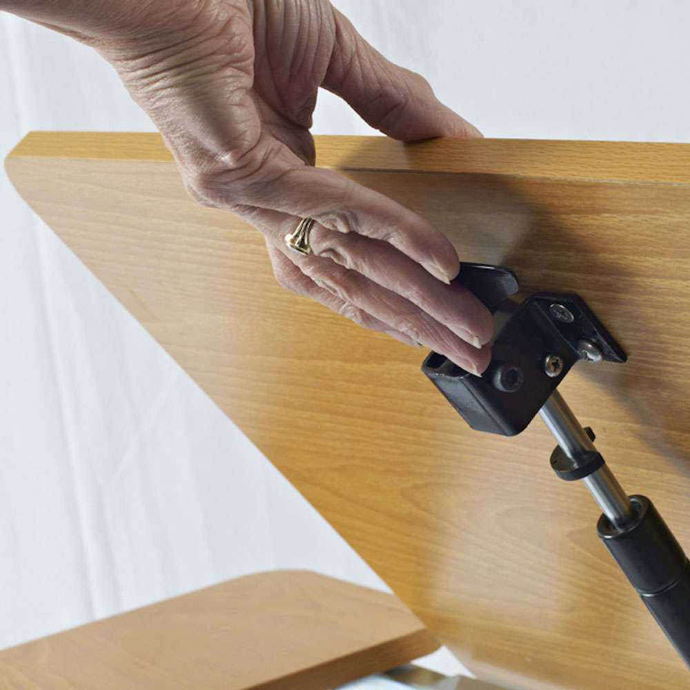 NRS Healthcare Brown Adjustable Over Bed Table Image 3