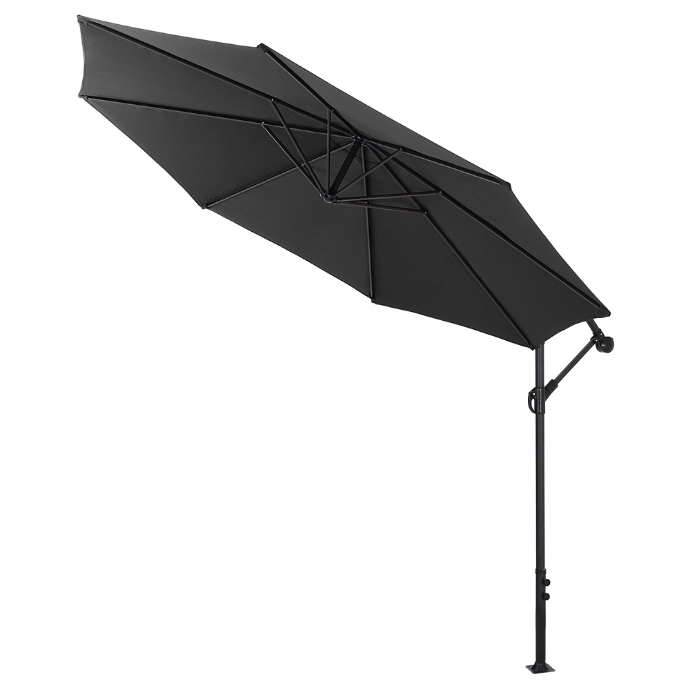 Living and Home Black Garden Cantilever Parasol with Round Base 3m Image 3
