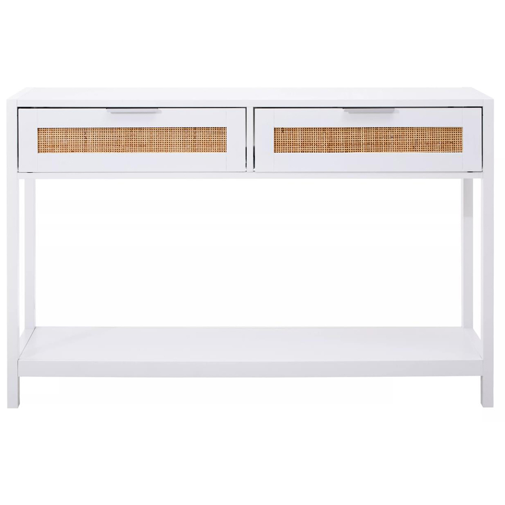 Interiors by Premier Sherman 2 Drawer White Console Table Image 3