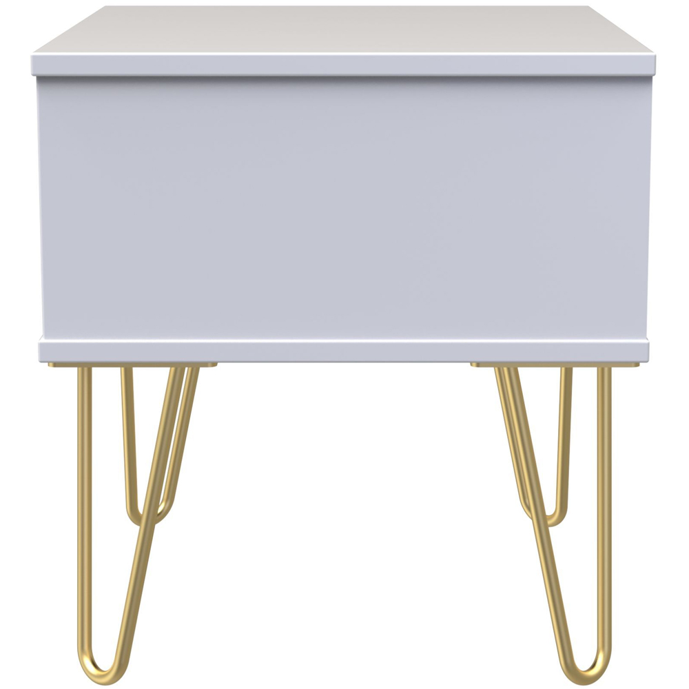 Crowndale Diamond Single Drawer Indigo Matt and White Side Table Ready Assembled Image 2