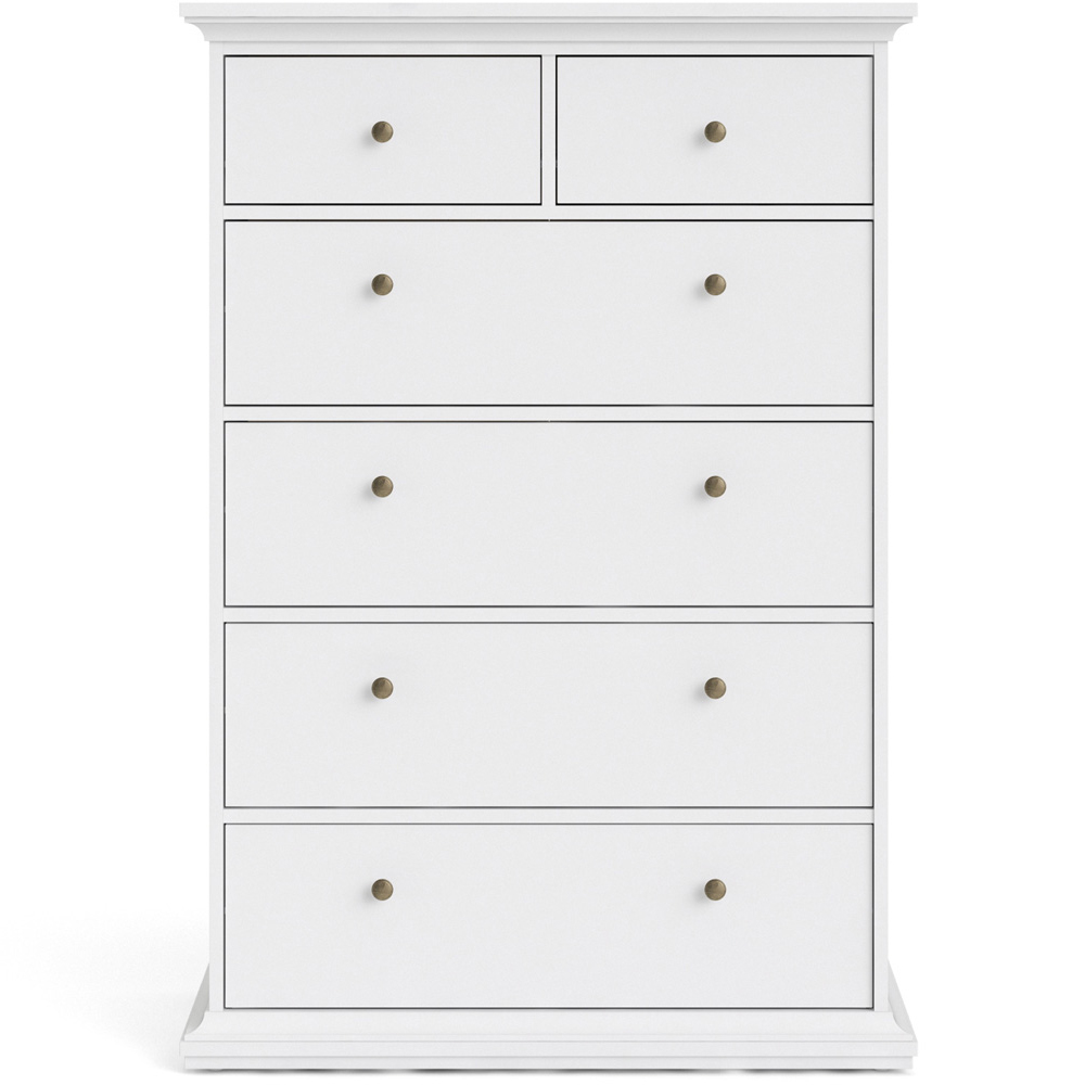 Florence Paris 6 Drawer White Chest of Drawers Image 3
