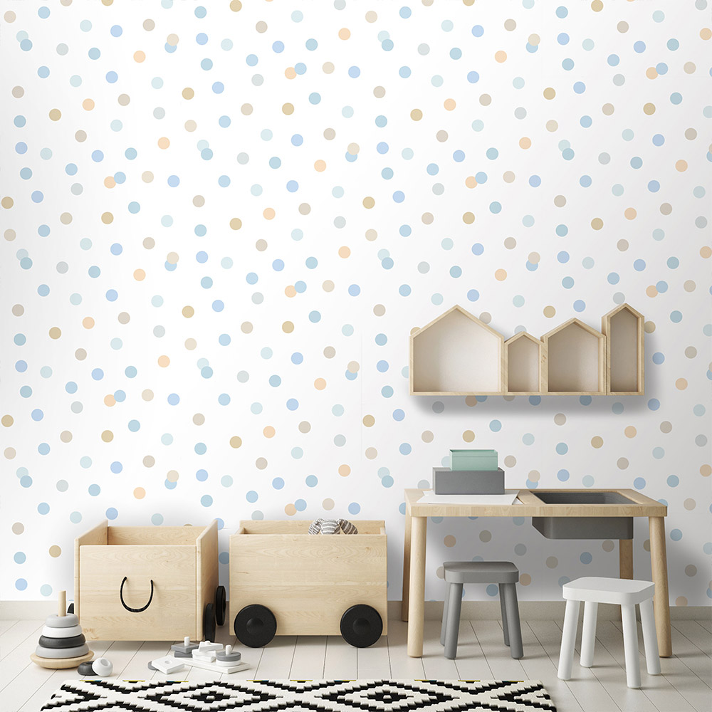 Muriva Dotty Blue Wallpaper Image 2