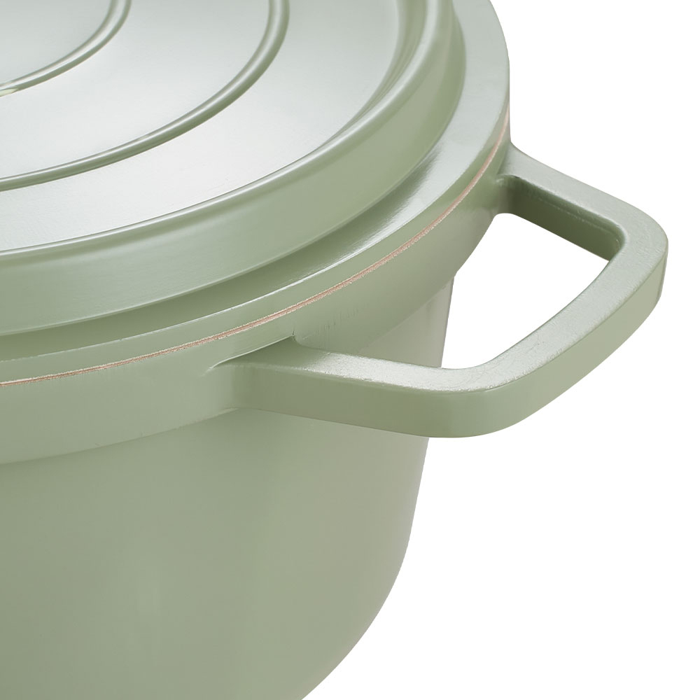 Living and Home 4.75L Green Non-Stick Cast Aluminium Enamelled Cooking Pot with Lid Image 5
