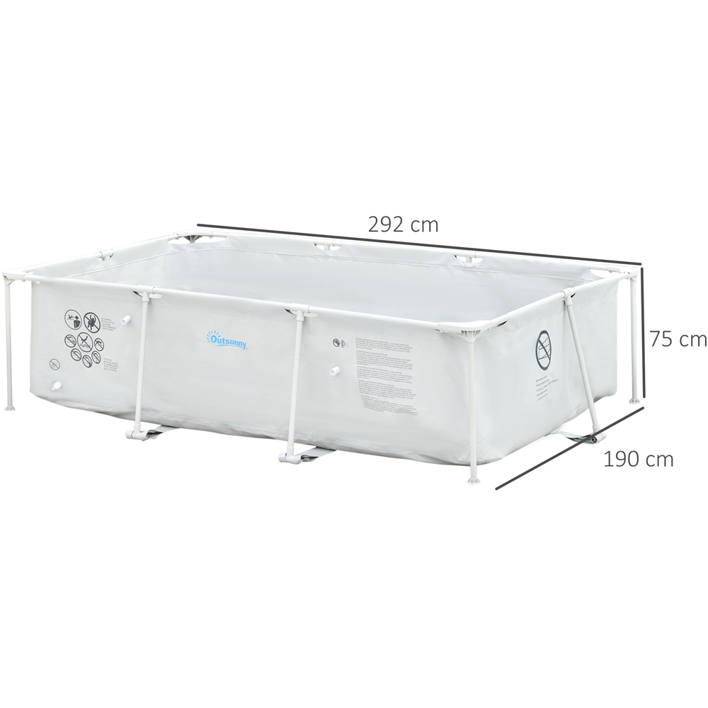 Outsunny Grey Rectangular Paddling Pool with Filter Pump 292cm Image 7