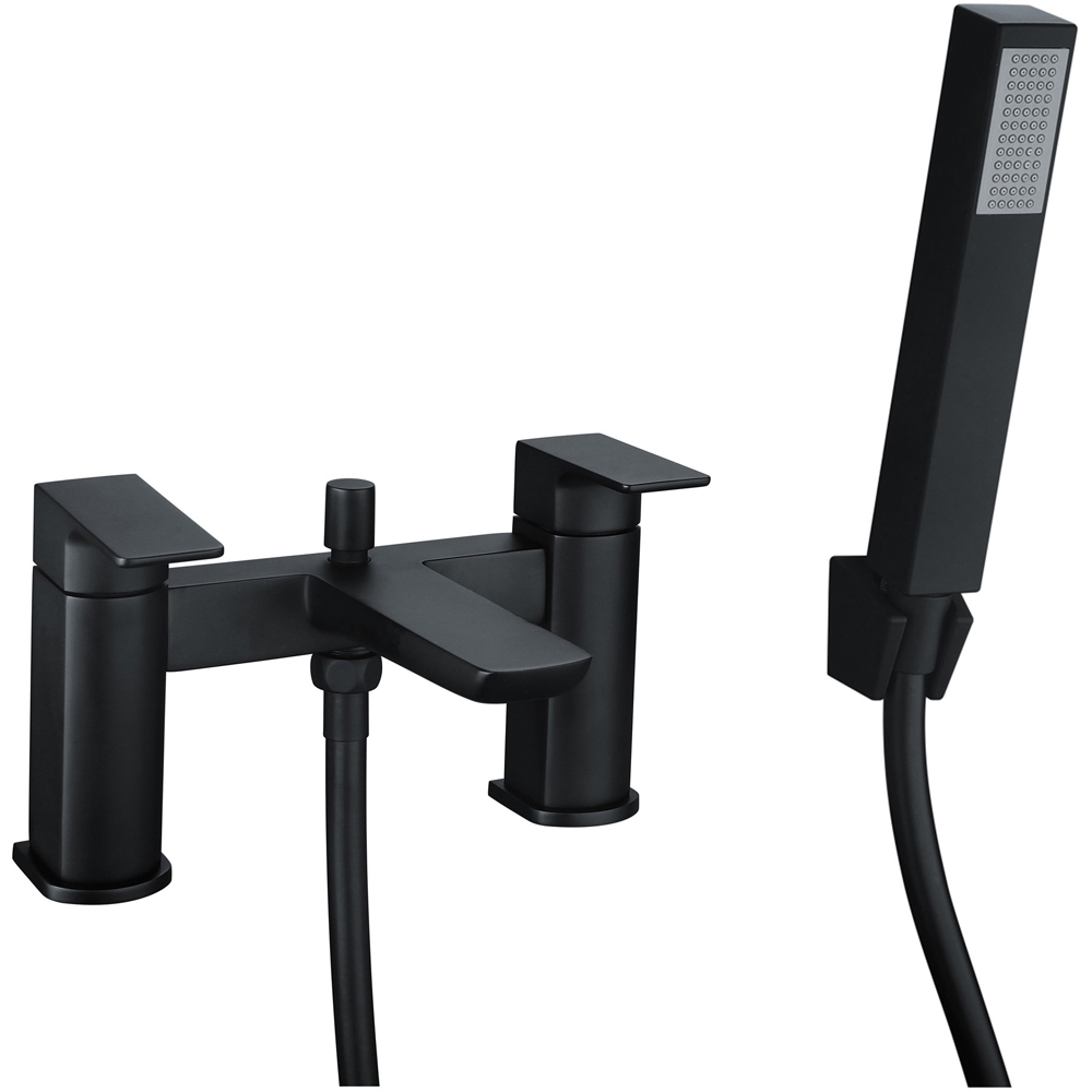 Bathstore Riviera Matt Black Bath Shower Mixer Kit Image 1