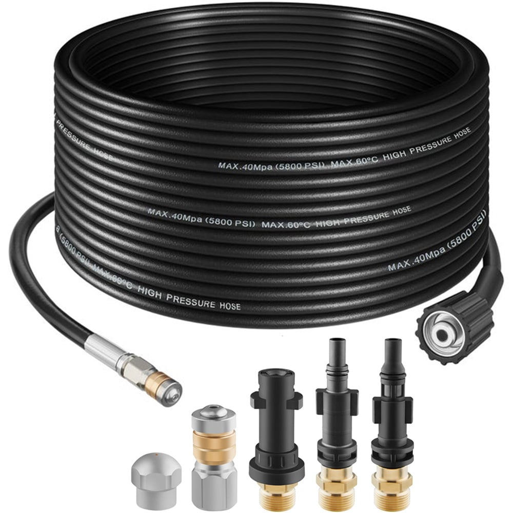 tectake 8 Piece Drain Cleaning Hose Set 150cm Image 1