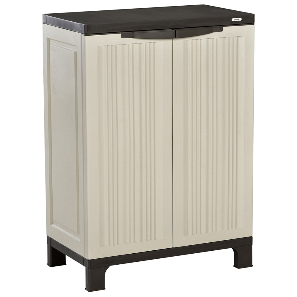 Outsunny Beige Cabinet Shed with Double Door Image 1