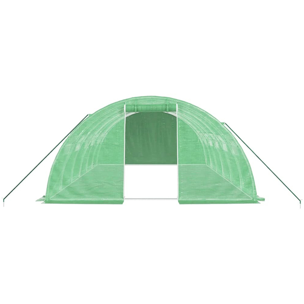 vidaXL Green Polyethylene Galvanised Steel Frame 19.6 x 13.1ft Greenhouse Image 3