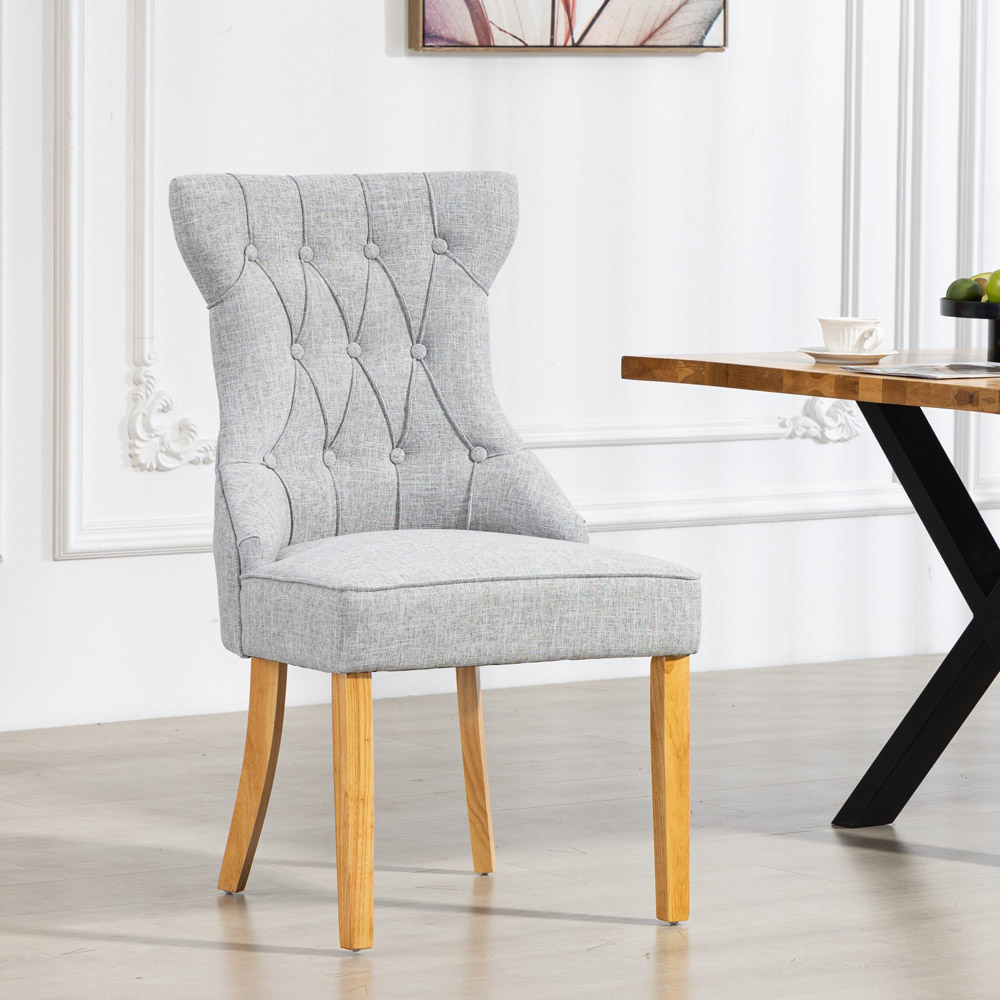 Artemis Home Tiana Set of 2 Light Grey Fabric Dining Chair Image 6