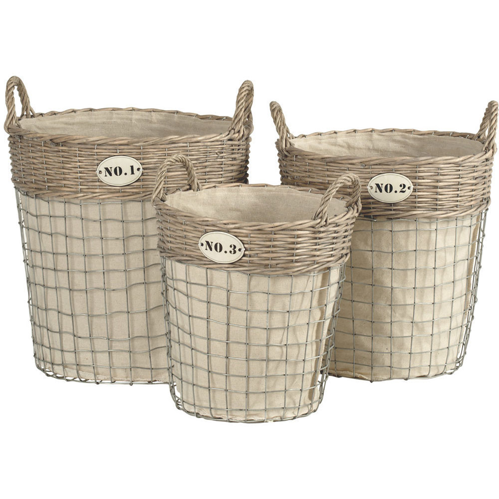 Premier Housewares Lida Round Laundry Baskets Set of 3 Image 3