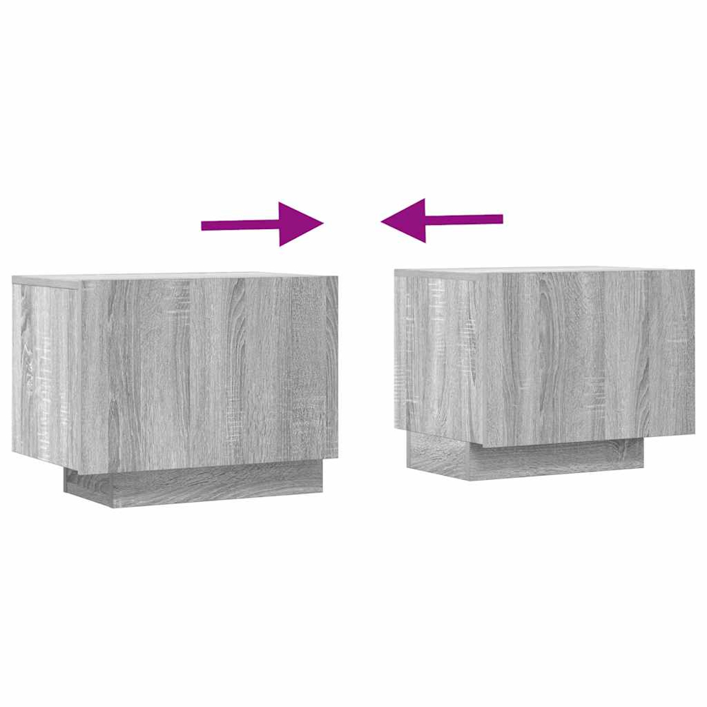 vidaXL 2 Door Grey Sonoma TV Cabinet Image 8