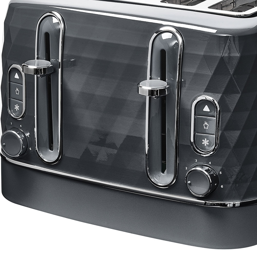 Wilko Dark Grey Diamond Toaster   Image 4
