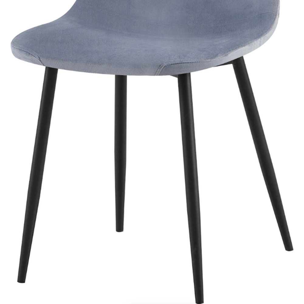 DS Living Luxe Set of 2 Blue Mirage Dining Chairs with Black Powder Legs Image 3