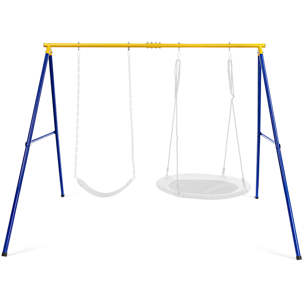 Costway Blue and Yellow A Shaped Metal Swing Frame Image 3