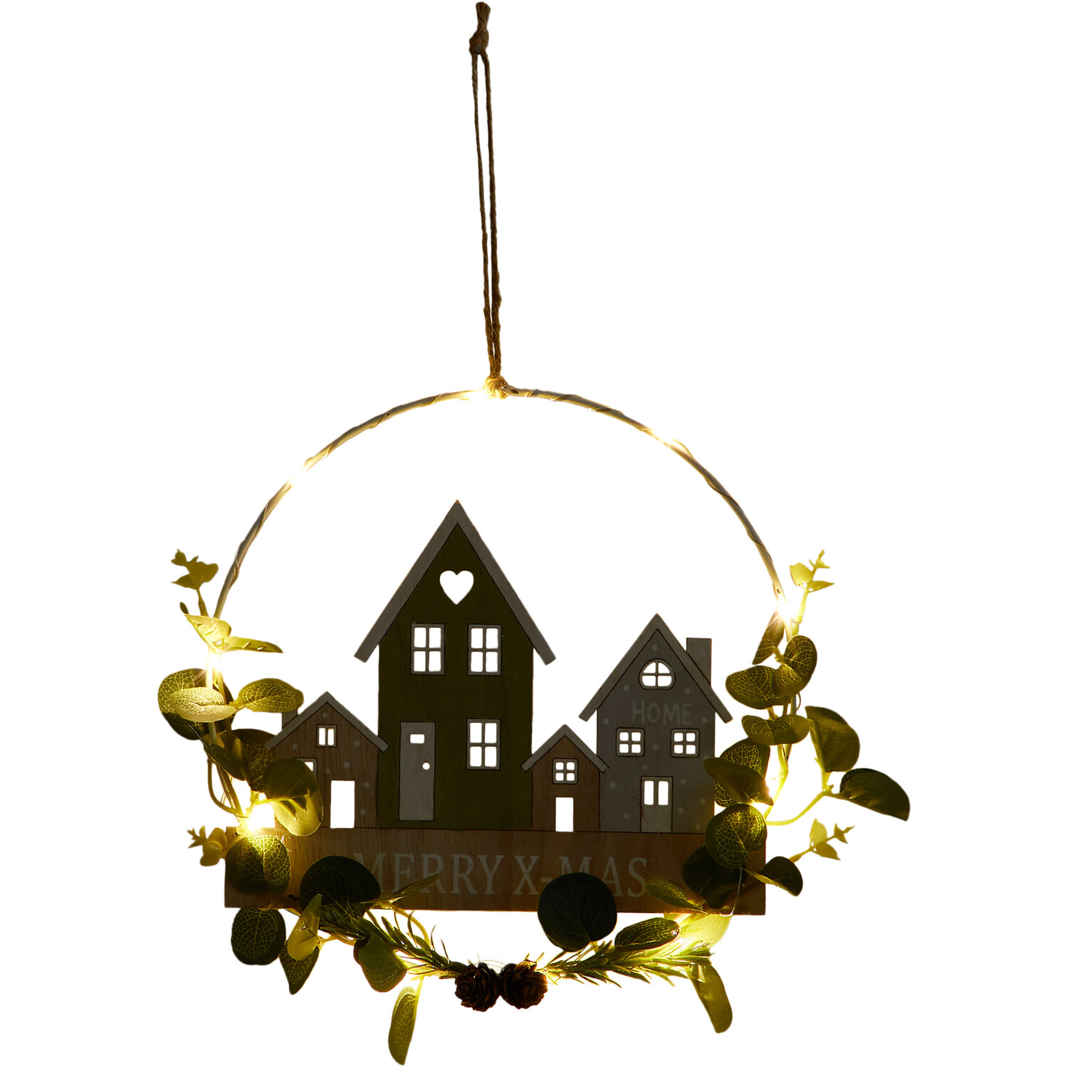 LED Merry Christmas House Scene Hanger Image 3