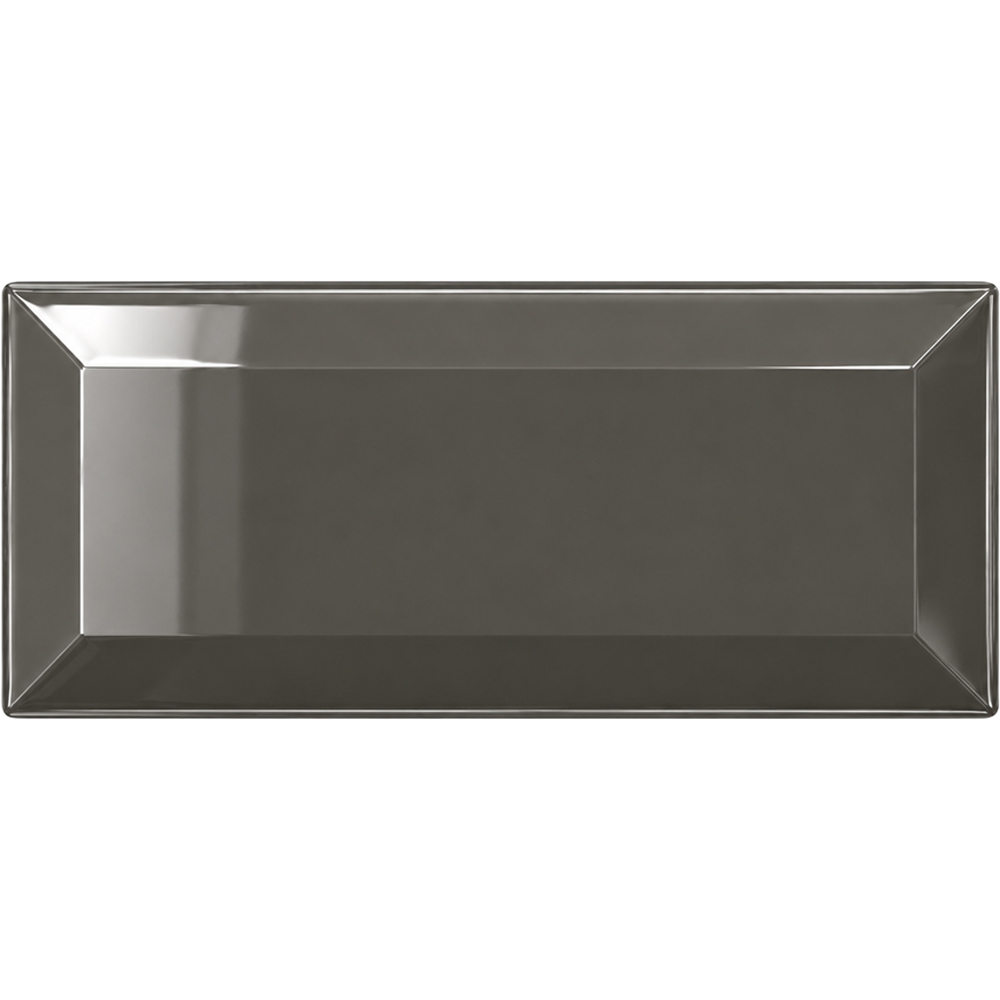 Go Bathrooms Metro Bisel Grey Gloss Ceramic Wall Tile 100 x 200mm 50 Pack Image 2