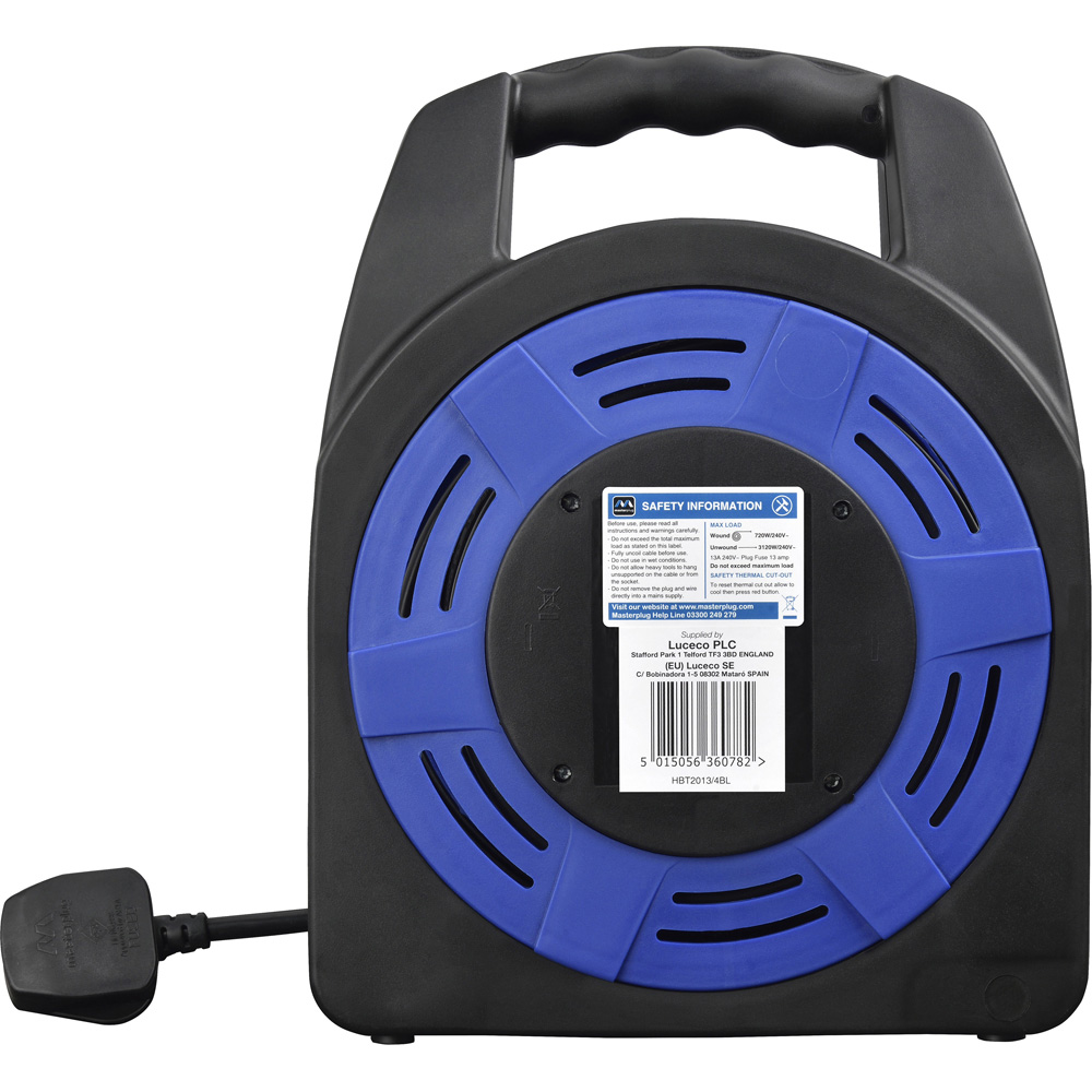 Masterplug Blue 13A 4 Socket Case Cable Reel 20m Image 4