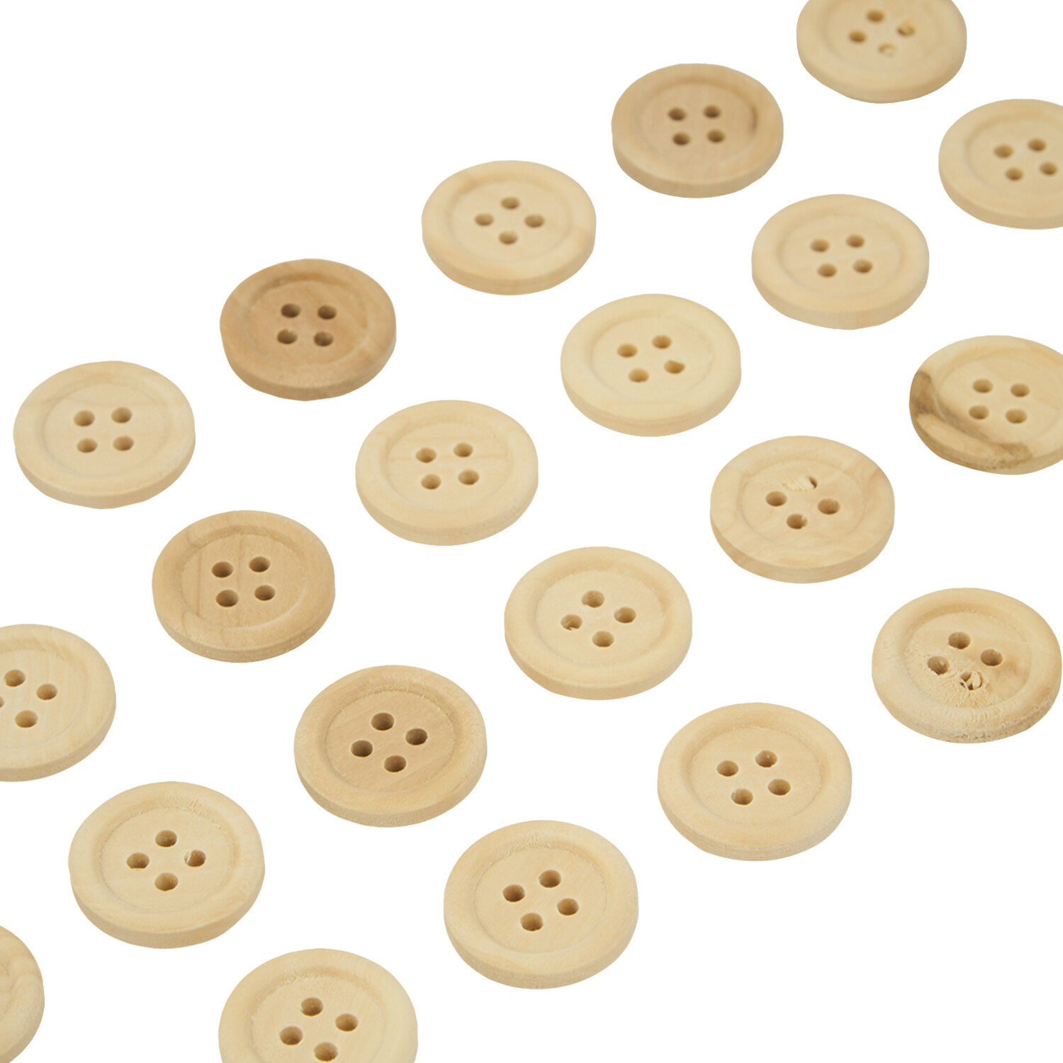 Pack of 36 Wooden Buttons Natural Image 2