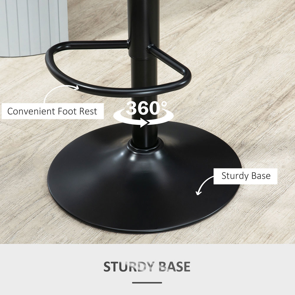 Portland PU Leather Height Adjustable Bar Stool Set of 2 Image 6