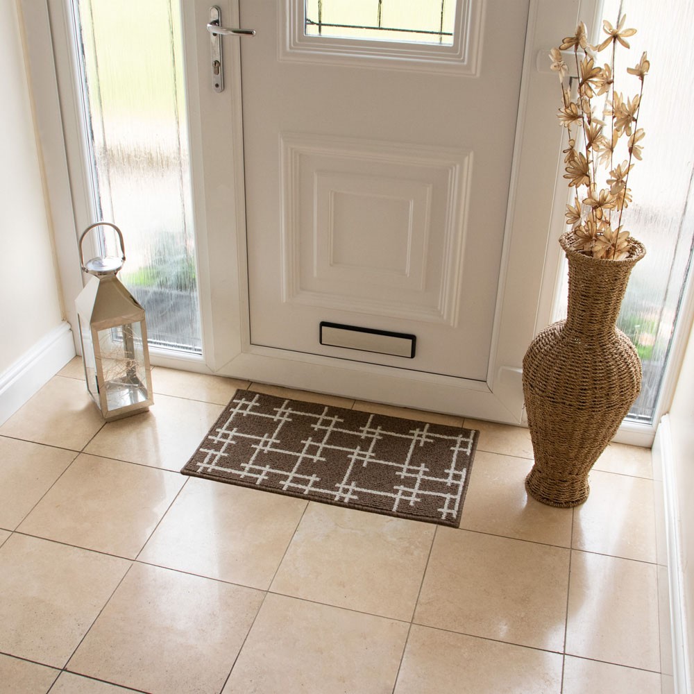 JVL Vector Brown Indoor Machine Washable Doormat 40 x 70cm Image 2