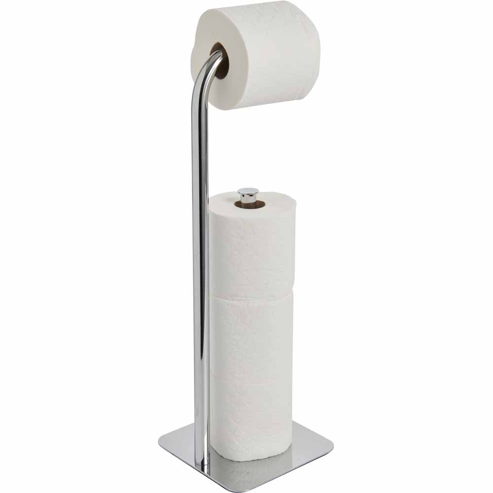 Wilko Chrome Freestanding Toilet Roll Holder Image 4