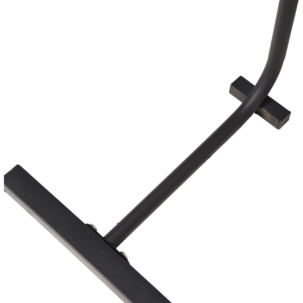 Living and Home Black and Dark Walnut C-Shape Side Table Image 5