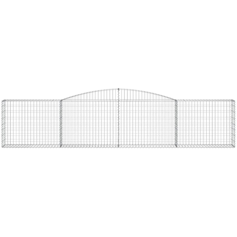 vidaXL Silver Galvanised Iron Arched Gabion Basket 400 x 30 x 80/100cm 20 Pack Image 2