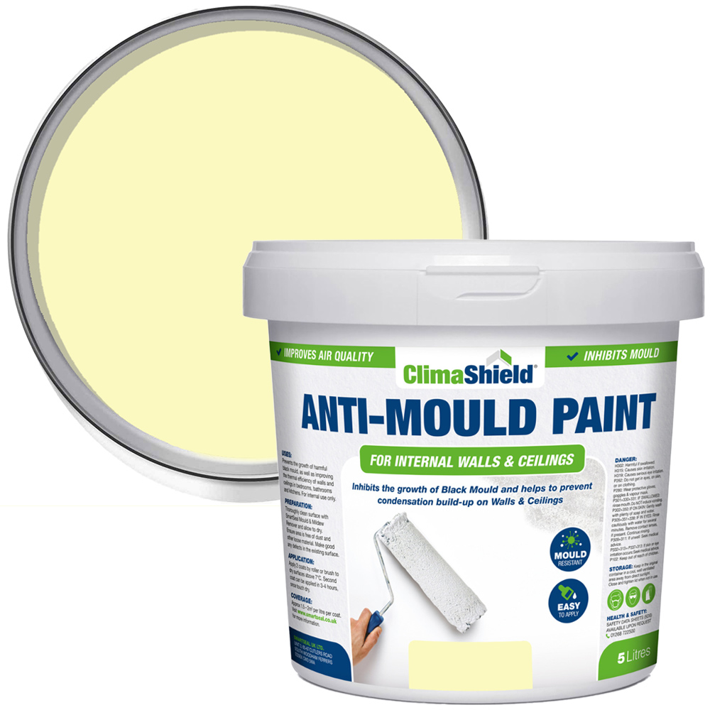 SmartSeal Light Yellow Anti Mould Paint 5L Image 1