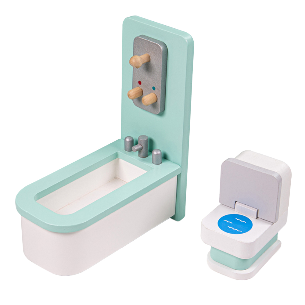 Tidlo Wooden Dolls House Bathroom Furniture Set Image 3