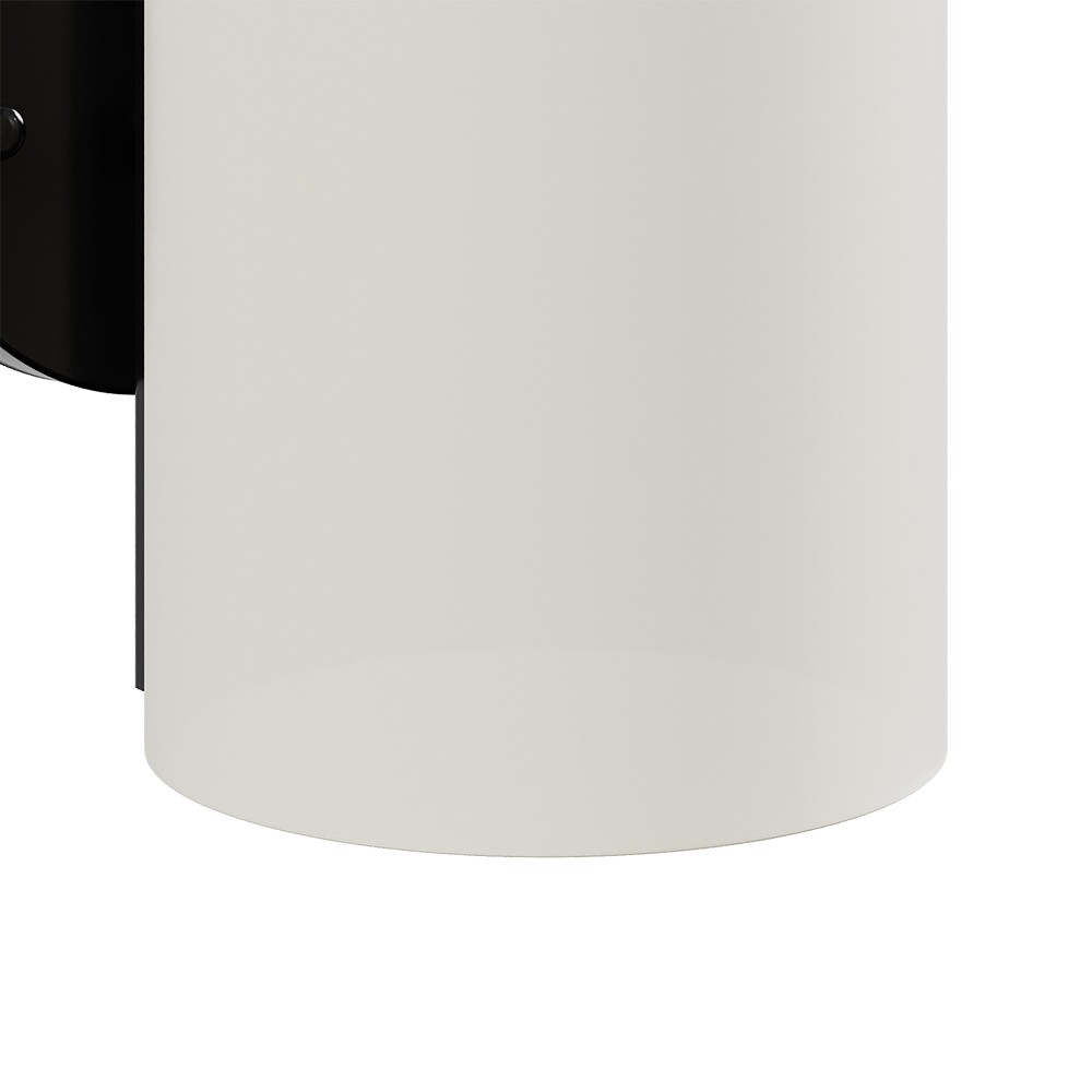 Living and Home White Glass Shade Black E27 Wall Light Image 5