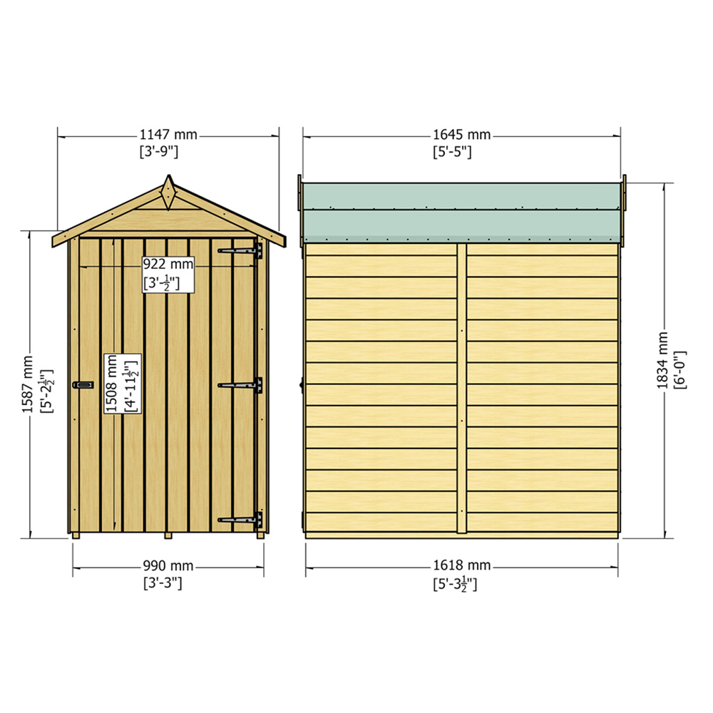 Shire 3 x 5ft Overlap Shed Image 6