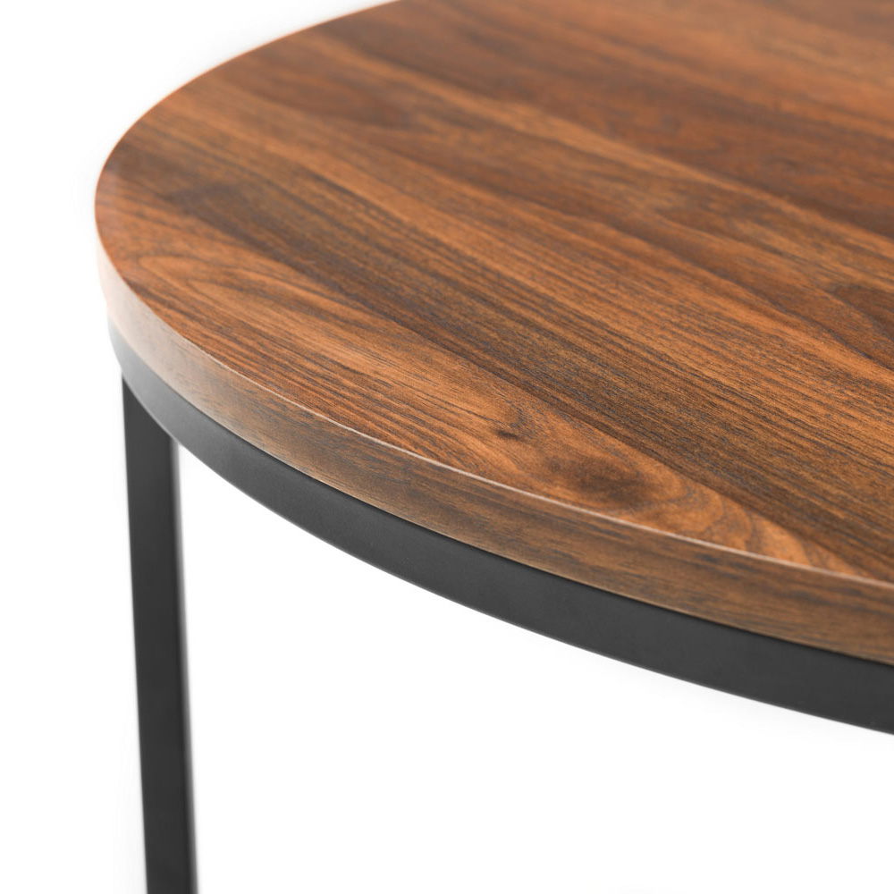 Julian Bowen Bellini Walnut Round Nest of Tables Set of 2 Image 4