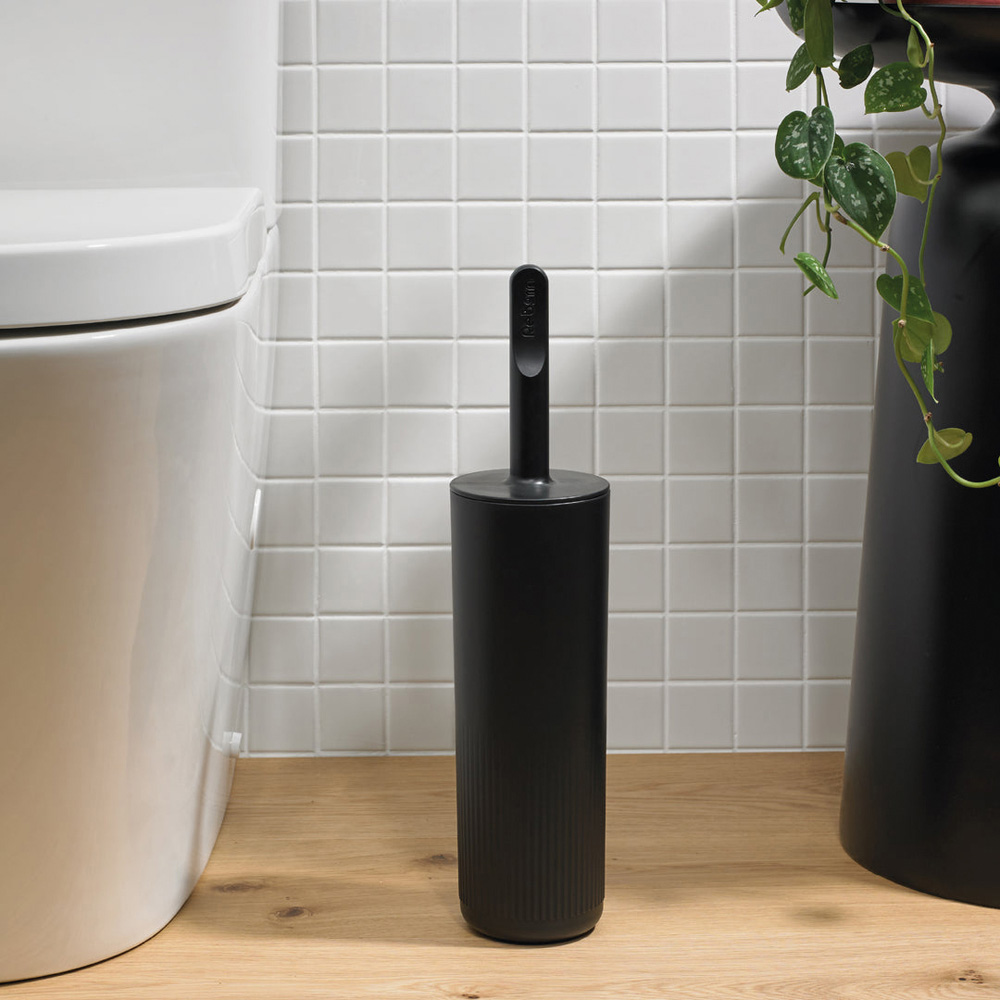 ReBorn Dark Grey Recycled Plastic Toilet Brush with Replaceable Screw-in Heads Image 2