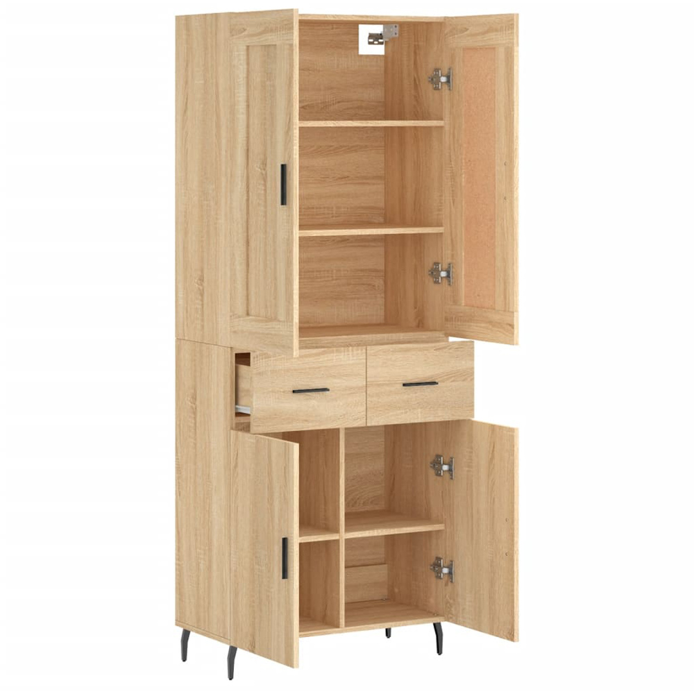 vidaXL 4 Door 2 Drawer Sonoma Oak Highboard Image 4