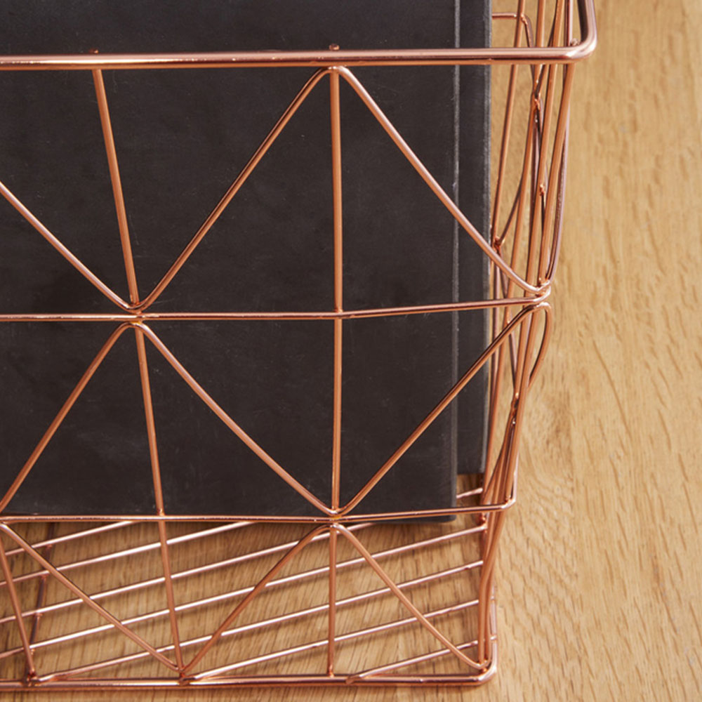 Premier Housewares Vertex Copper Cross Design Wire Basket Image 6