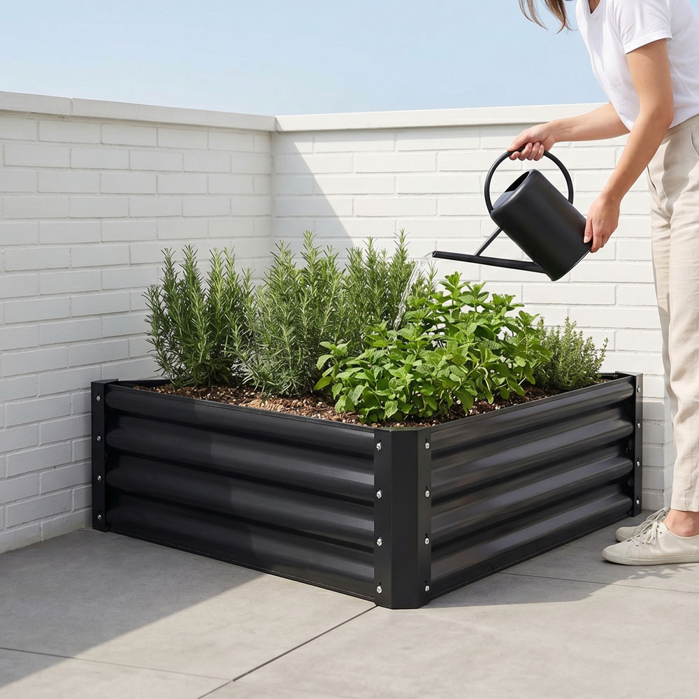 Living and Home Triangular Galvanised Steel Raised Garden Bed 29 x 92cm Image 2