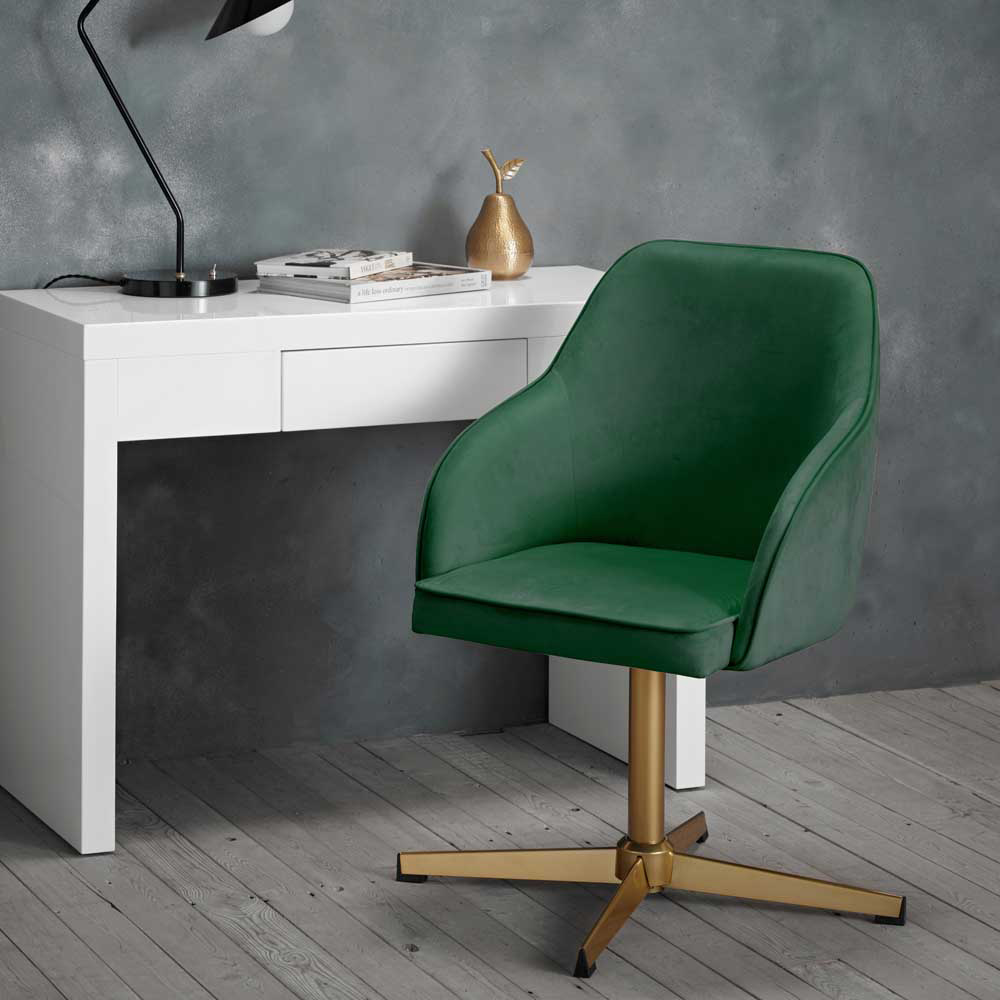 Felix Green Velvet Office Chair Image 6