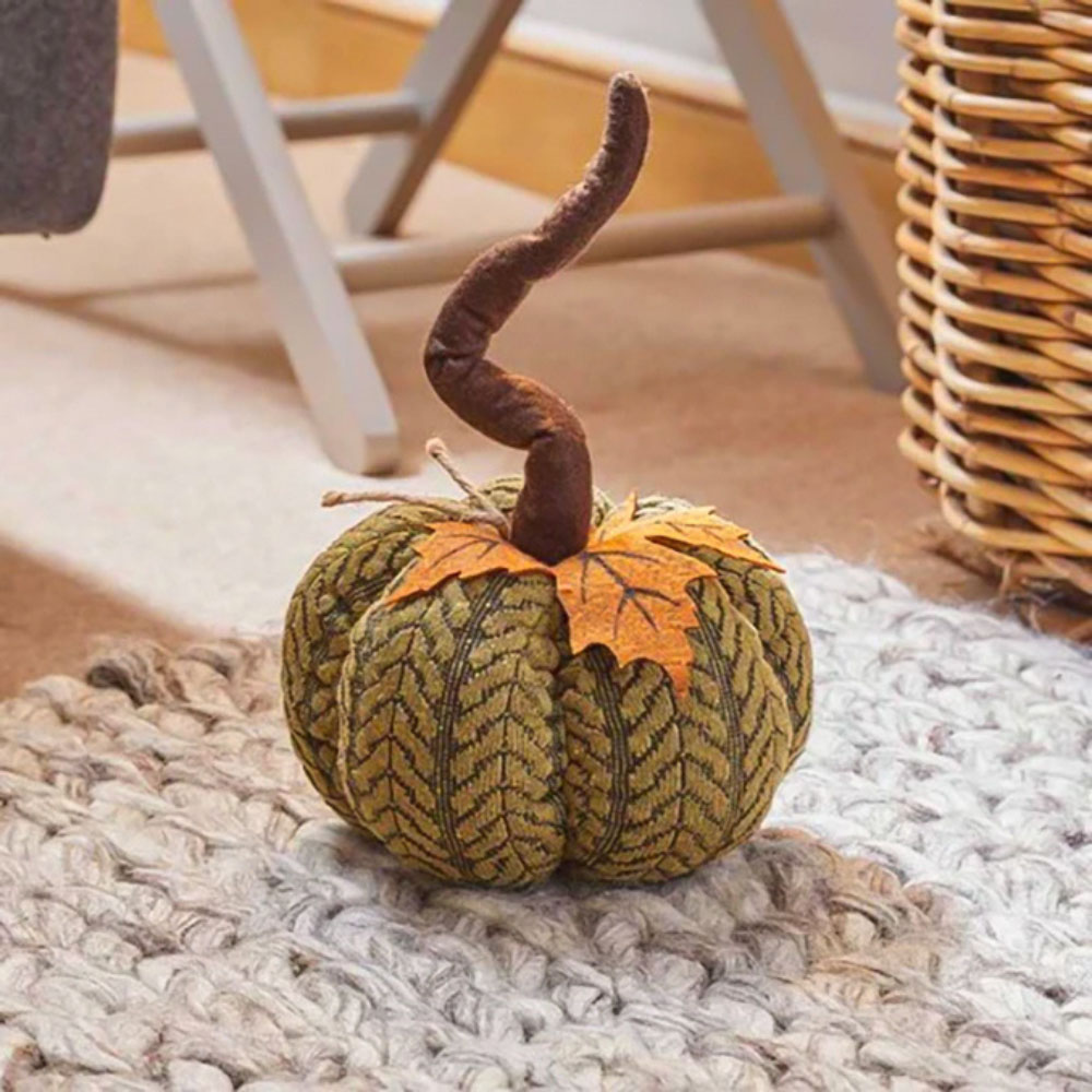 Garden Mile Green Plush Pumpkin Halloween Decoration 13cm Image 4