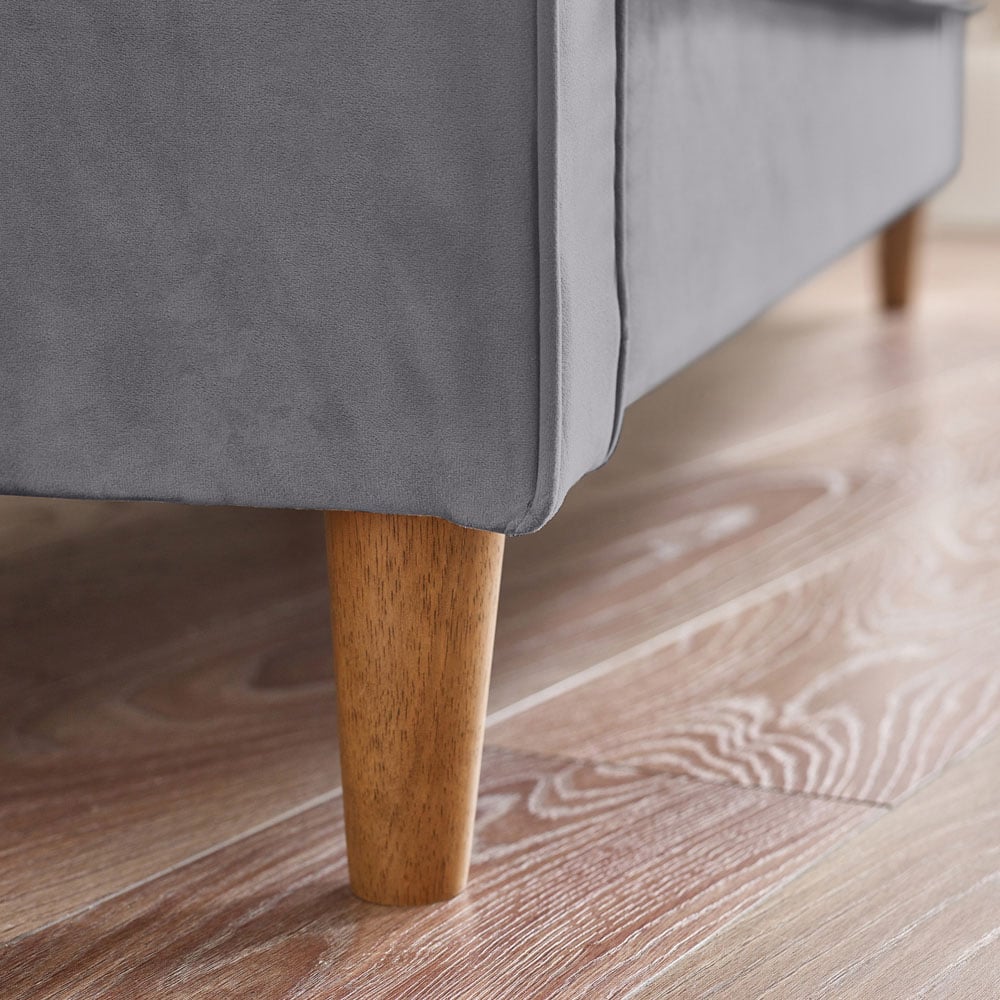 Furniturebox Kody 2 Seater Grey Velvet Sofa Image 6